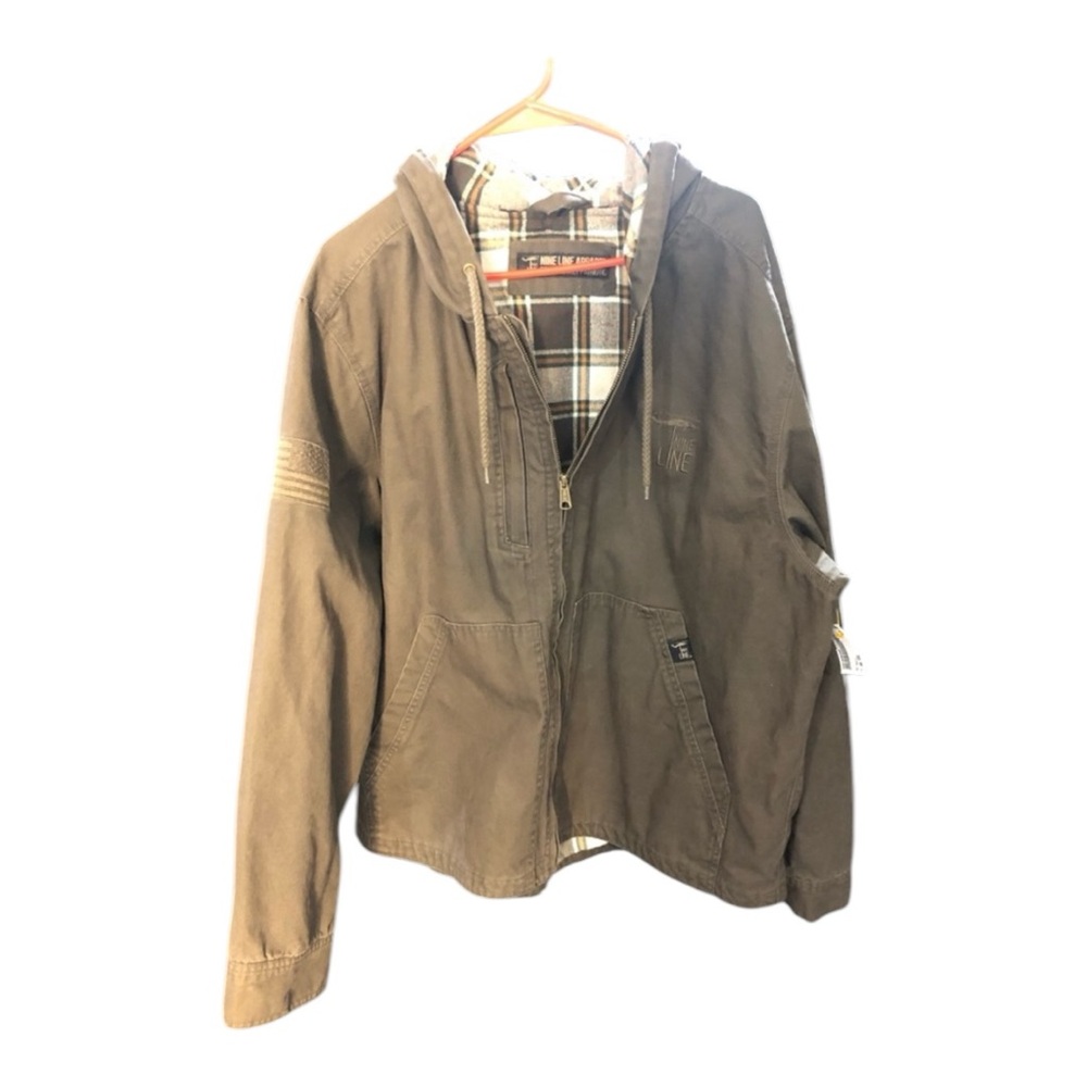 Nine Line Men’s Heritage Brown Hooded Flannel Lined Jacket Size XXL